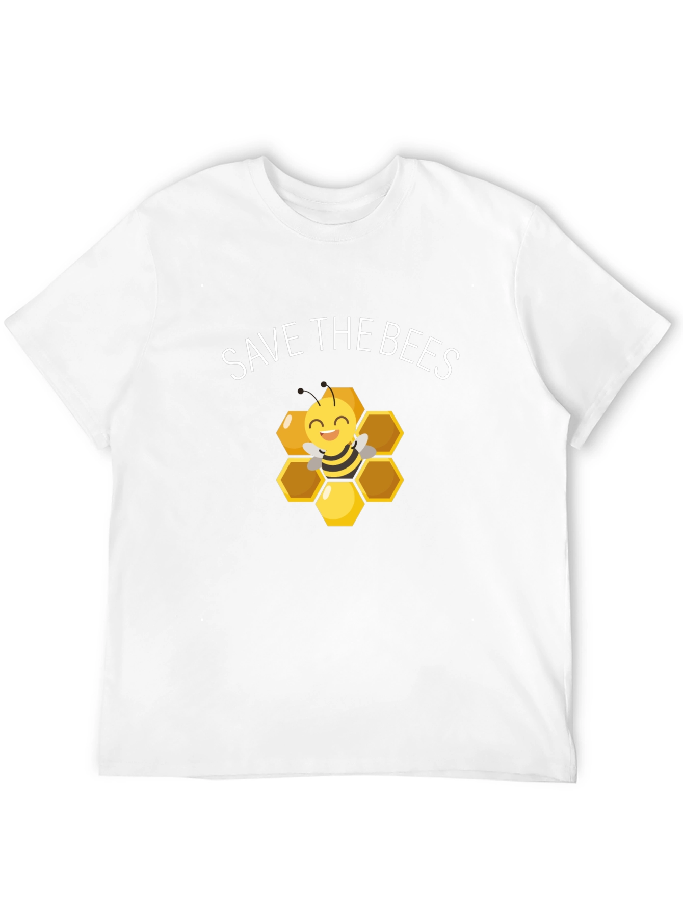 Save the Bees Graphic Tee - Honeycomb Design