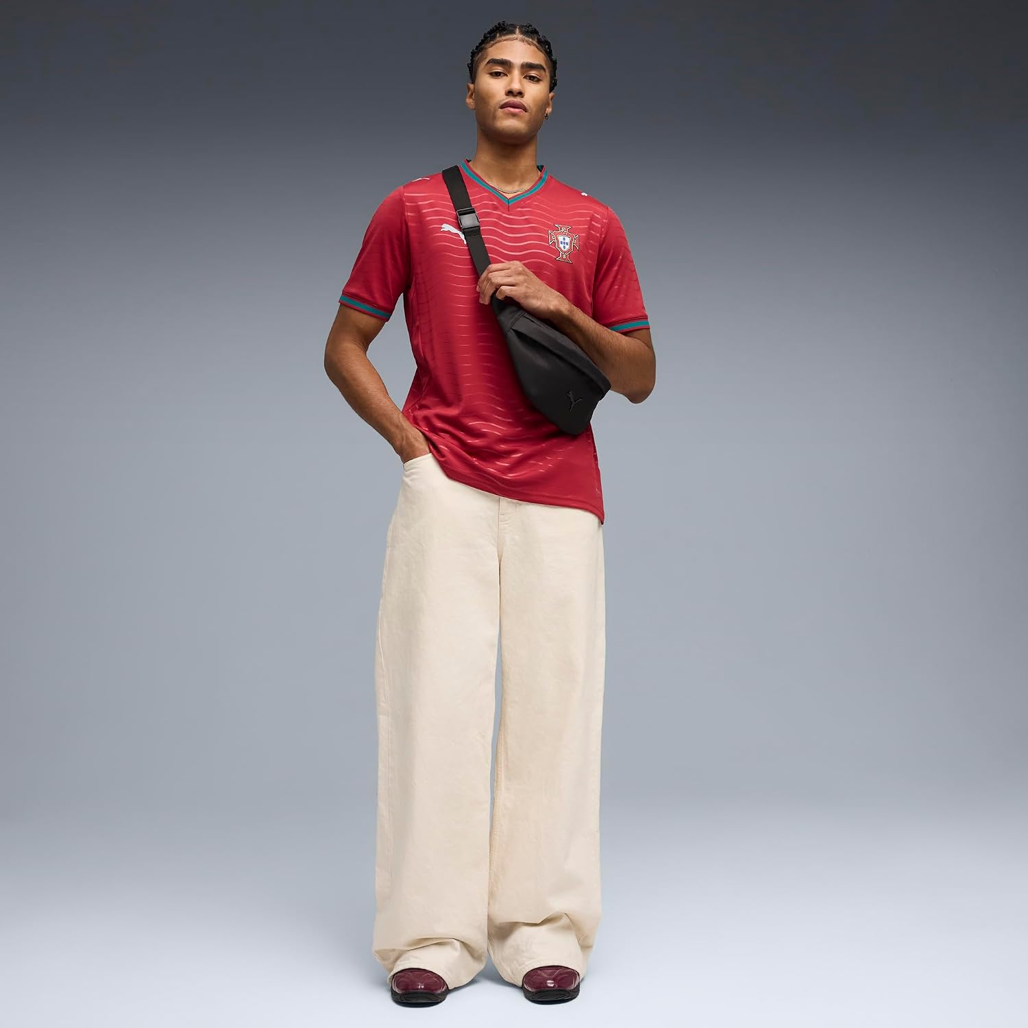 Men's Portugal Home Soccer Jersey - Crew Neck Short Sleeve