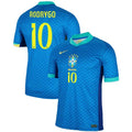 RODRYGO #10 Brazil 1:1 Quality Away Blue Fans Jersey 2024/25 ★★ Front