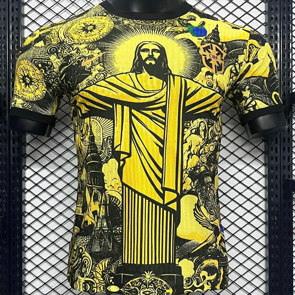 2024/25 Brazil Special Edition Yellow Player Version Soccer Jersey Front