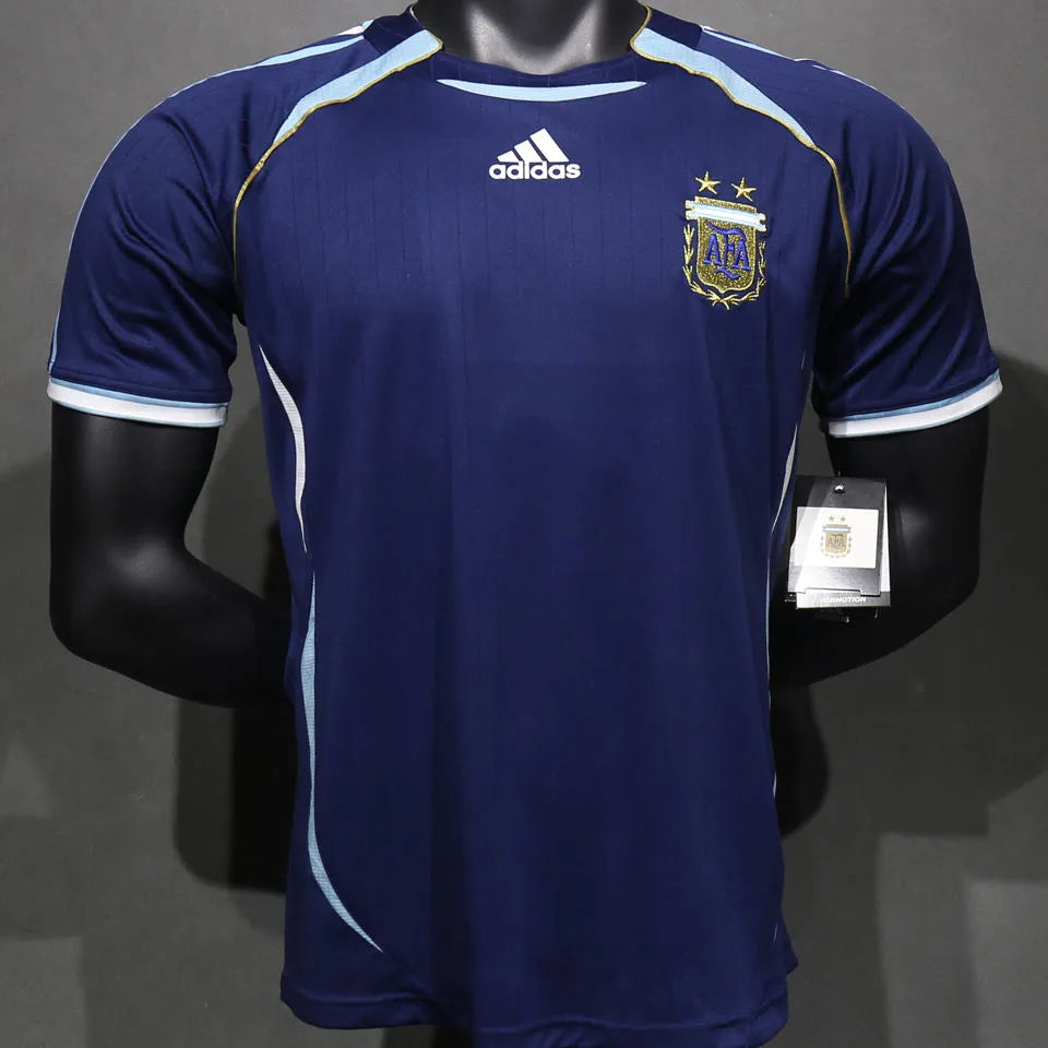 2006 Argentina Away Retro Player Version Soccer Jersey Front