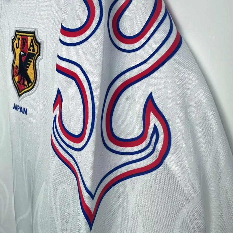 1998 Japan Away White Retro Long Sleeve Retro Jersey Detail 3
