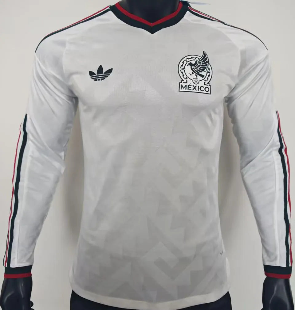 2026/27 Mexico Away White Player Version Long Sleeve Soccer Jersey Front