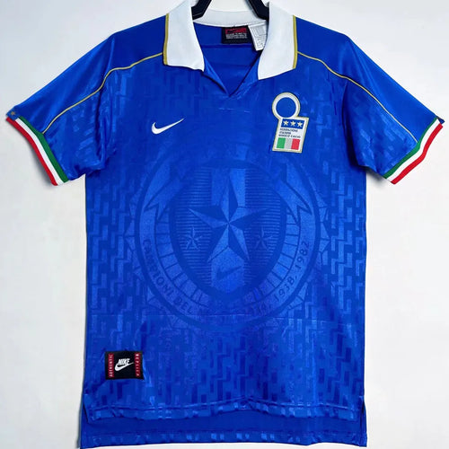 1995 Italy Home Blue Retro Soccer Jersey Front