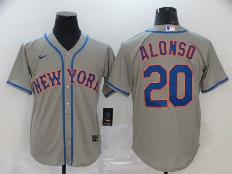 Men's New York Mets Pete Alonso #20 Gray Replica Baseball Jerseys