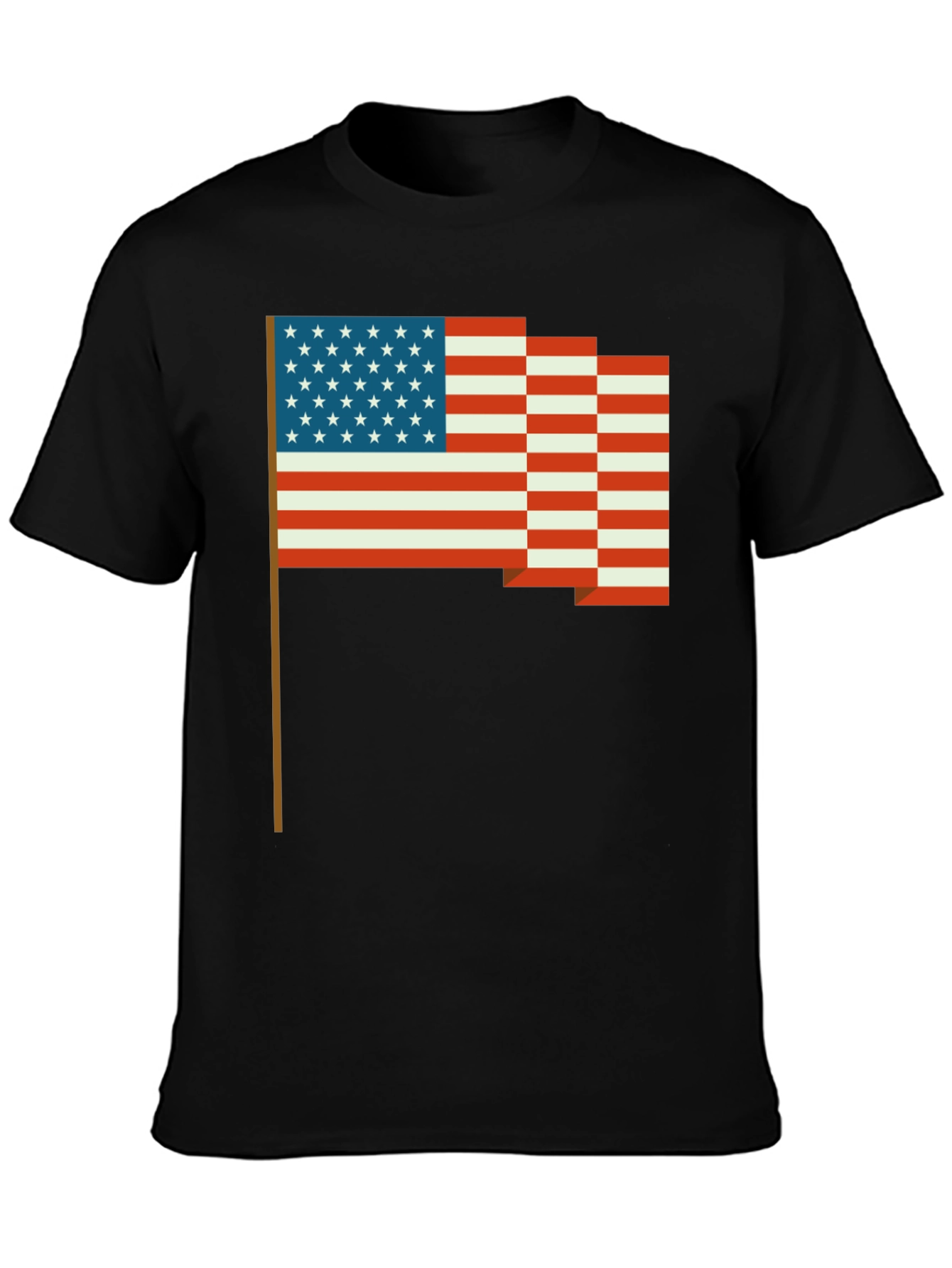 American Flag Pixel Art T-Shirt - Patriotic Style