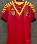 2013 Spain Home Red Retro Soccer Jersey Front