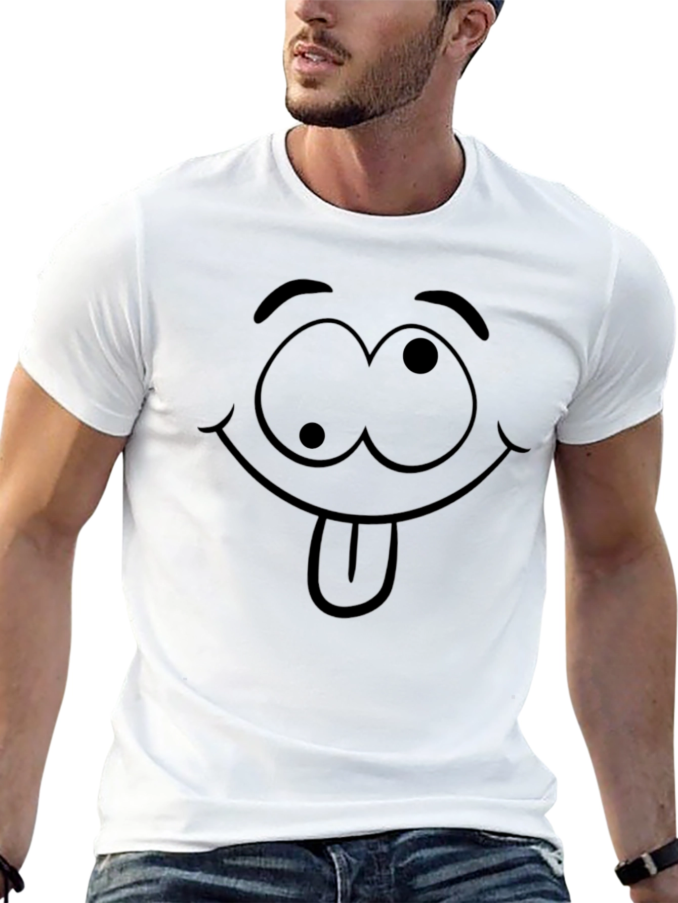 Funny Face Graphic Black T-Shirt