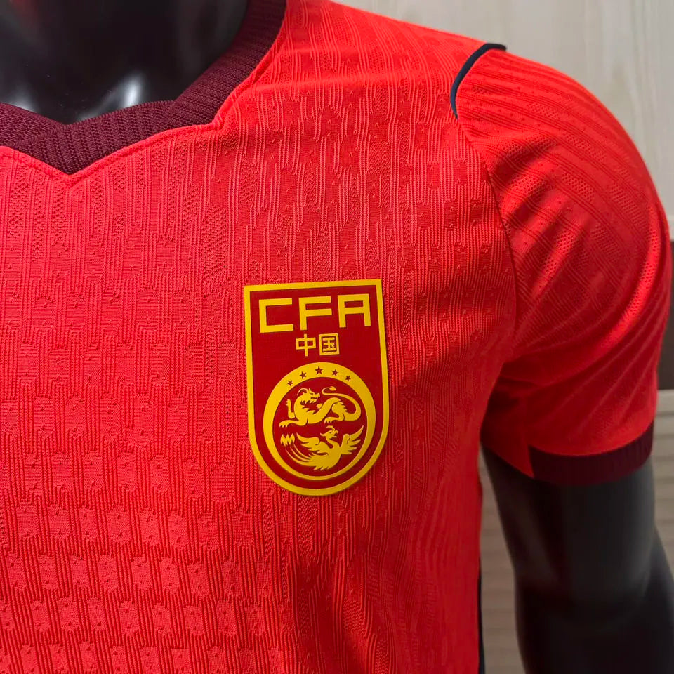 2026/27 China Home Red Player Version Soccer Jersey Detail 3