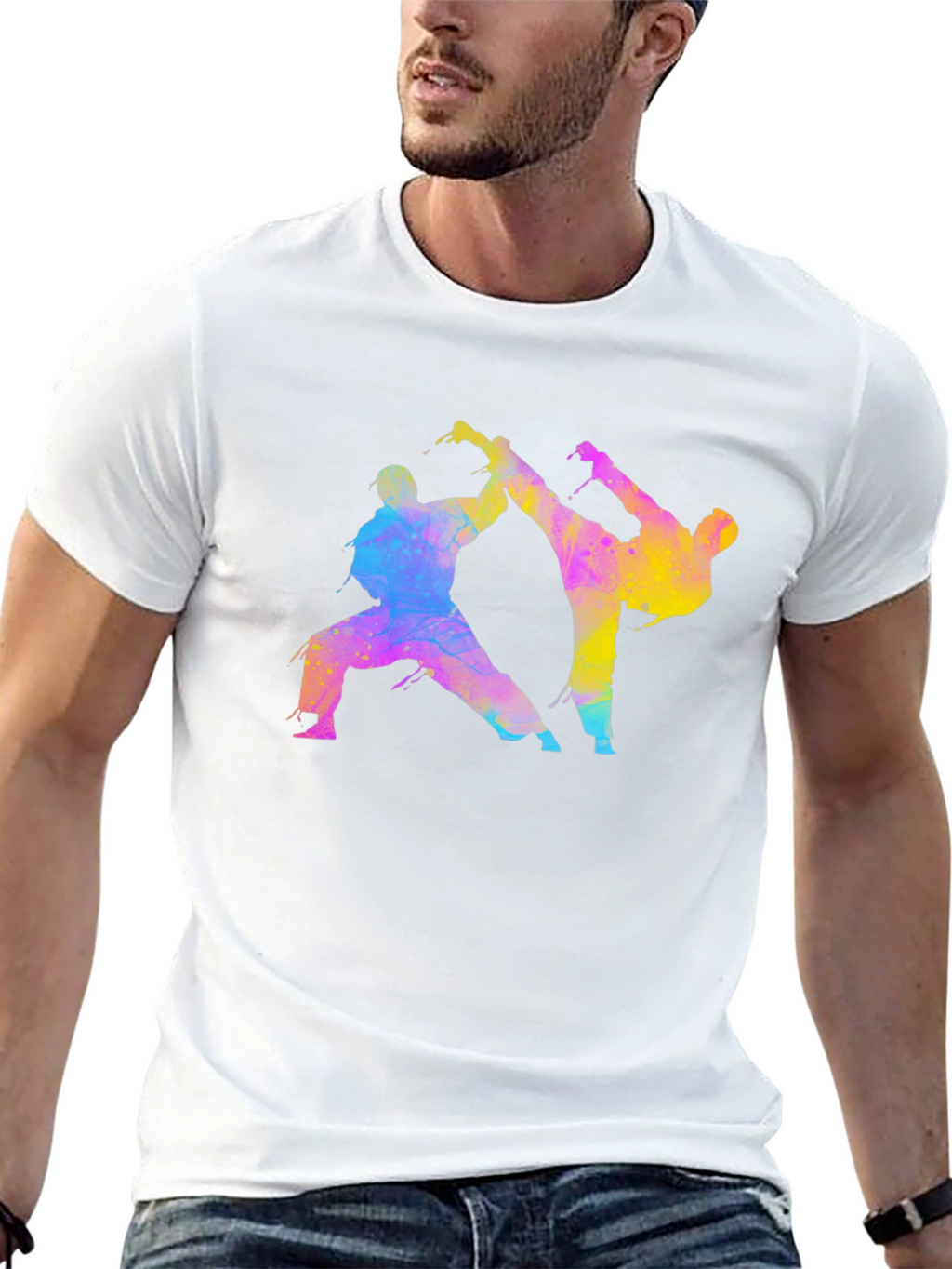 Karate Fighters Black T-Shirt Martial Arts Tee