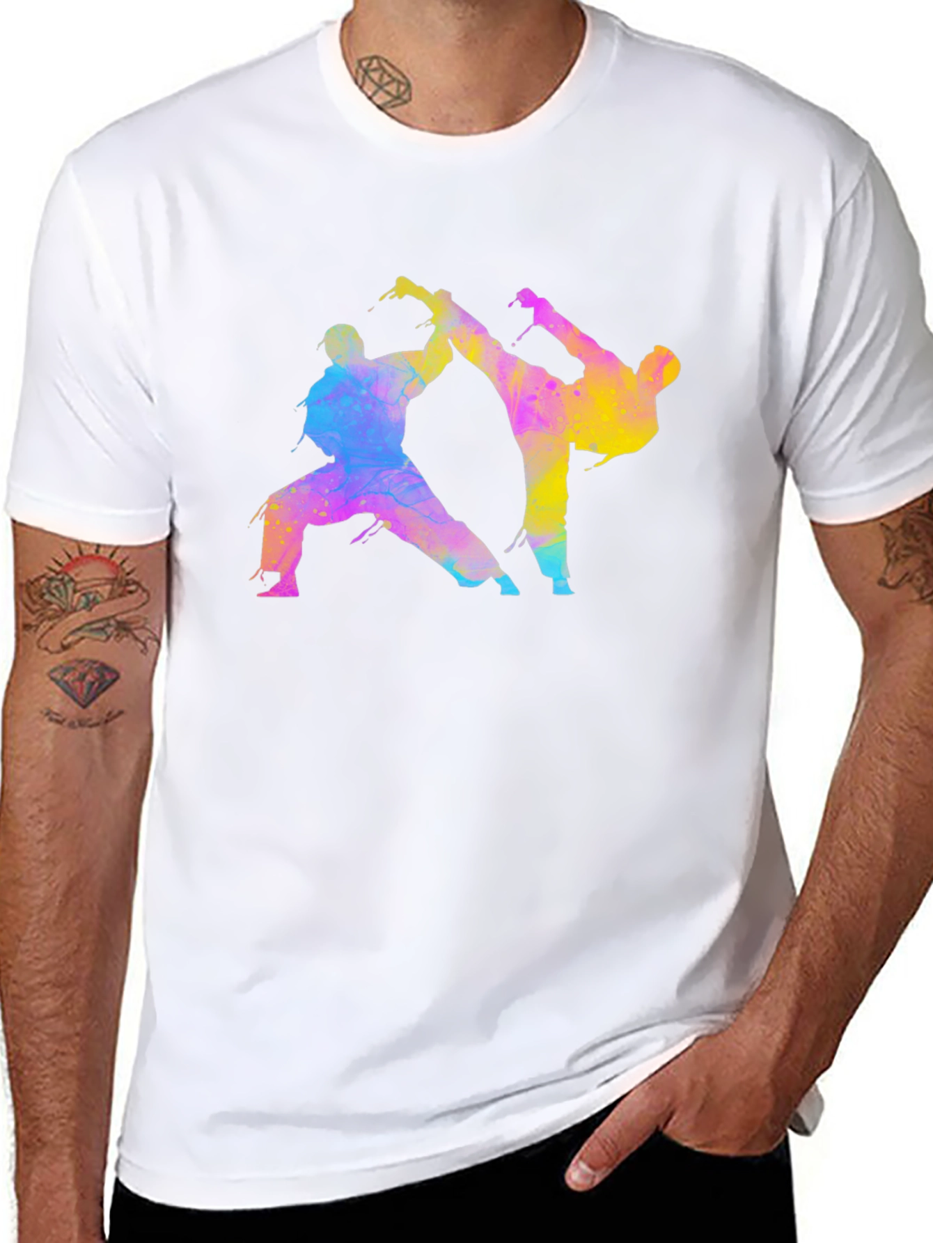 Karate Fighters Black T-Shirt Martial Arts Tee