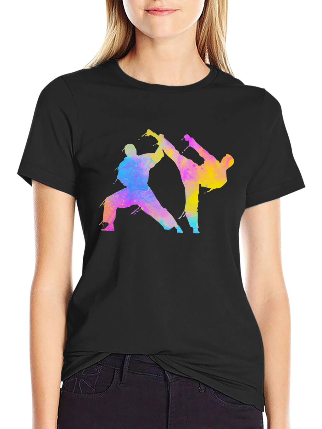 Karate Fighters Black T-Shirt Martial Arts Tee
