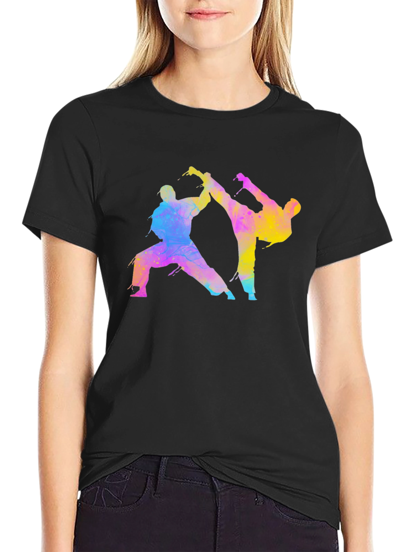 Karate Fighters Black T-Shirt Martial Arts Tee