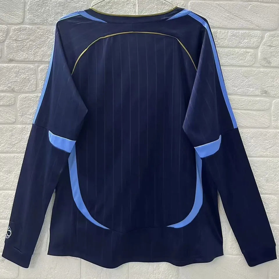 2006 Argentina Away Retro Long Sleeve Soccer Jersey Back