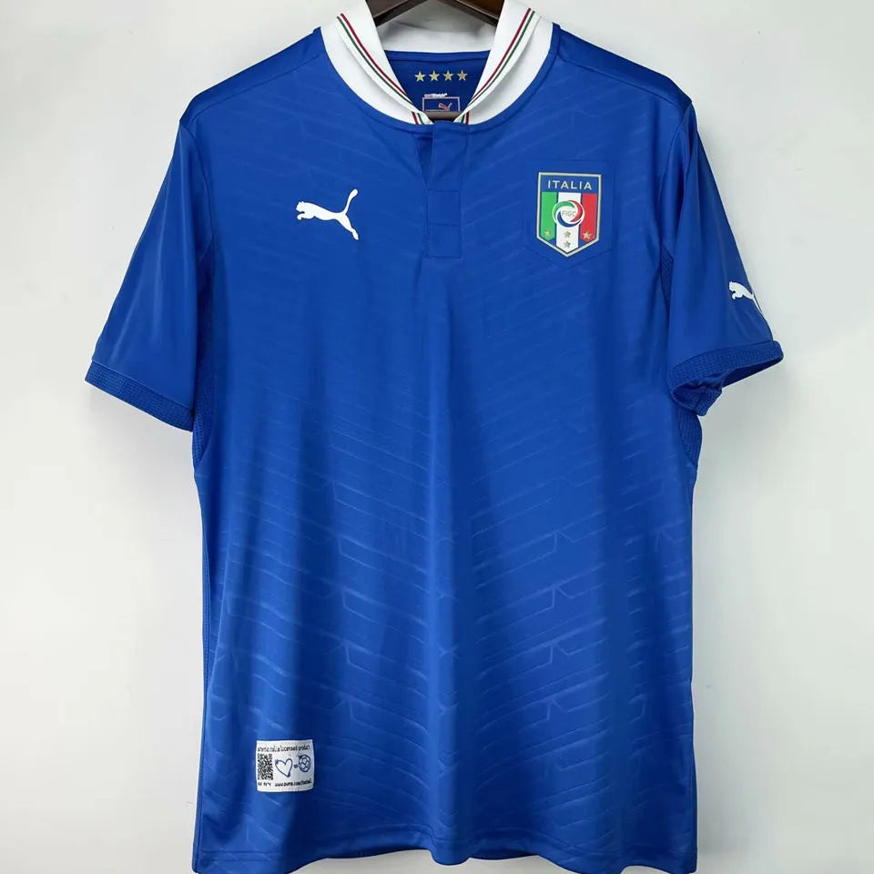 2012 Italy Home Blue Retro Soccer Jersey Front
