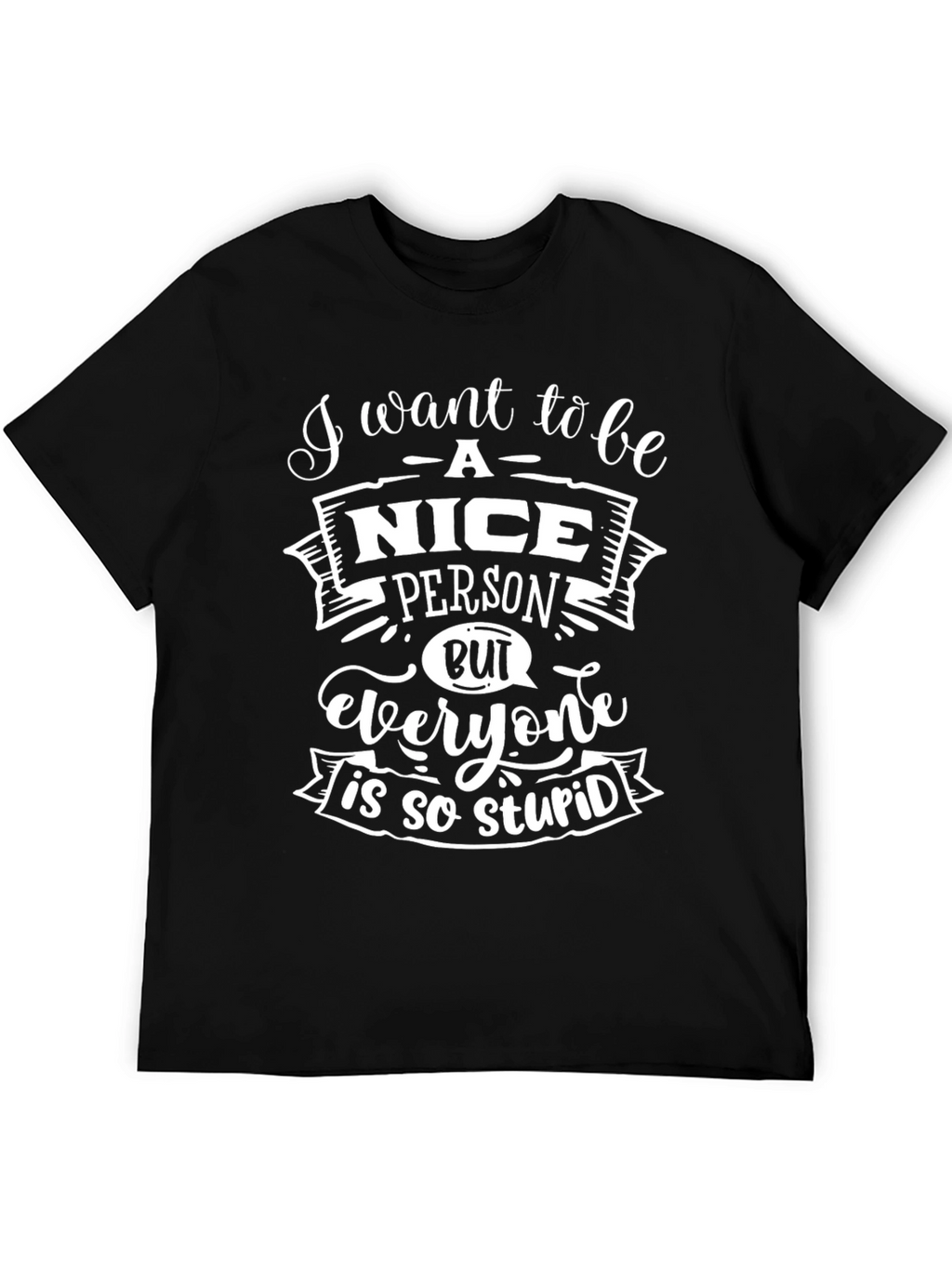 Funny Graphic Tee - Nice Person Stupid World