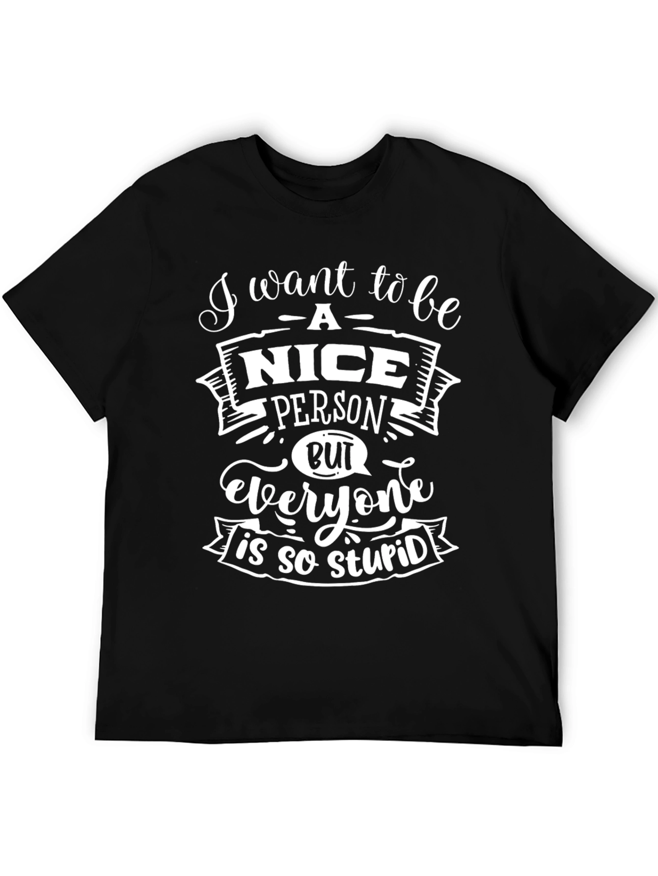 Funny Graphic Tee - Nice Person Stupid World