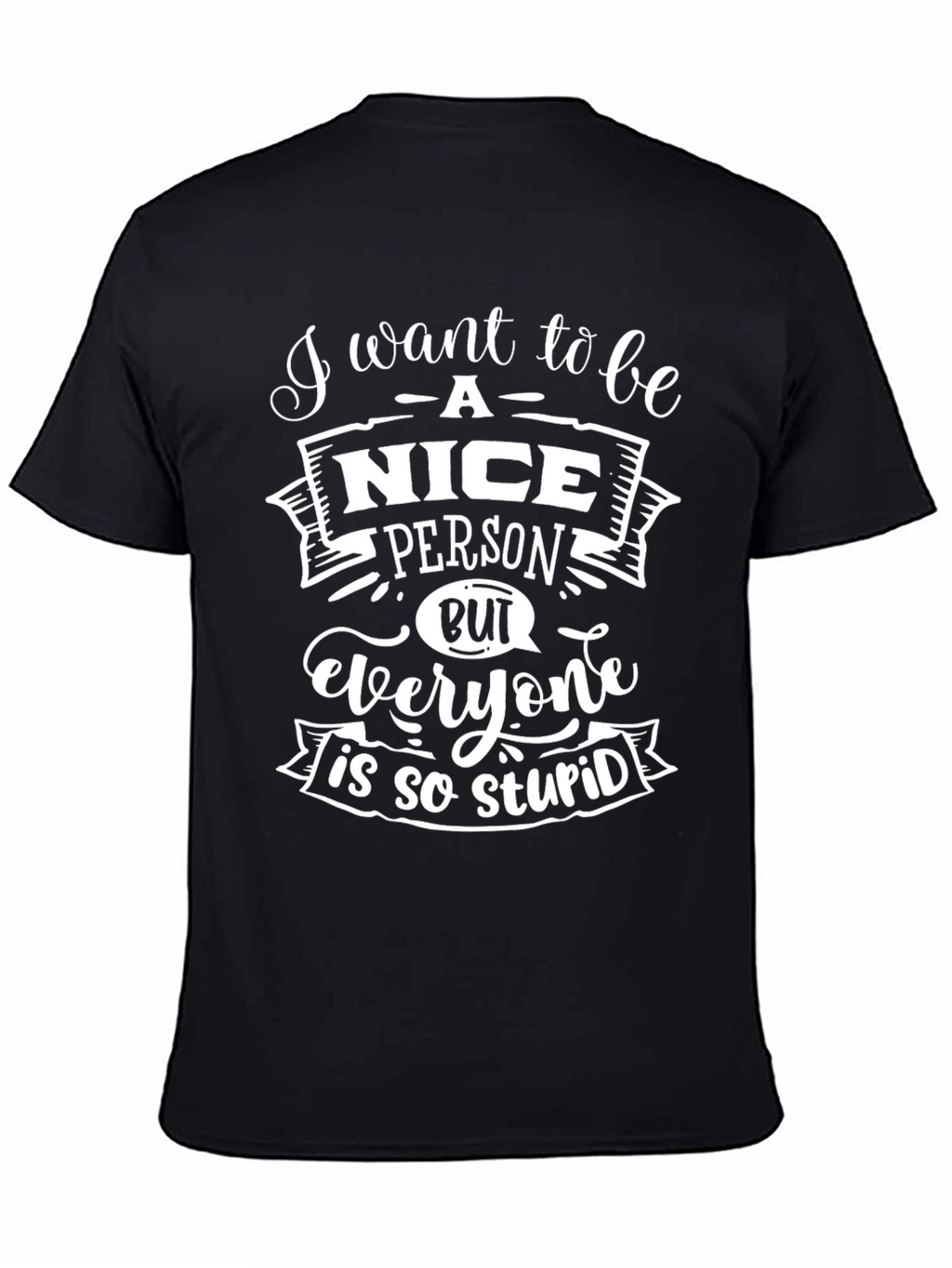 Funny Graphic Tee - Nice Person Stupid World