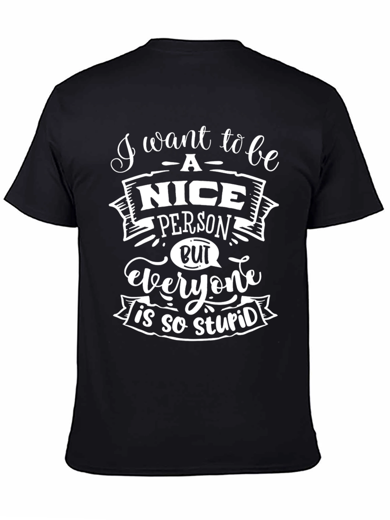 Funny Graphic Tee - Nice Person Stupid World