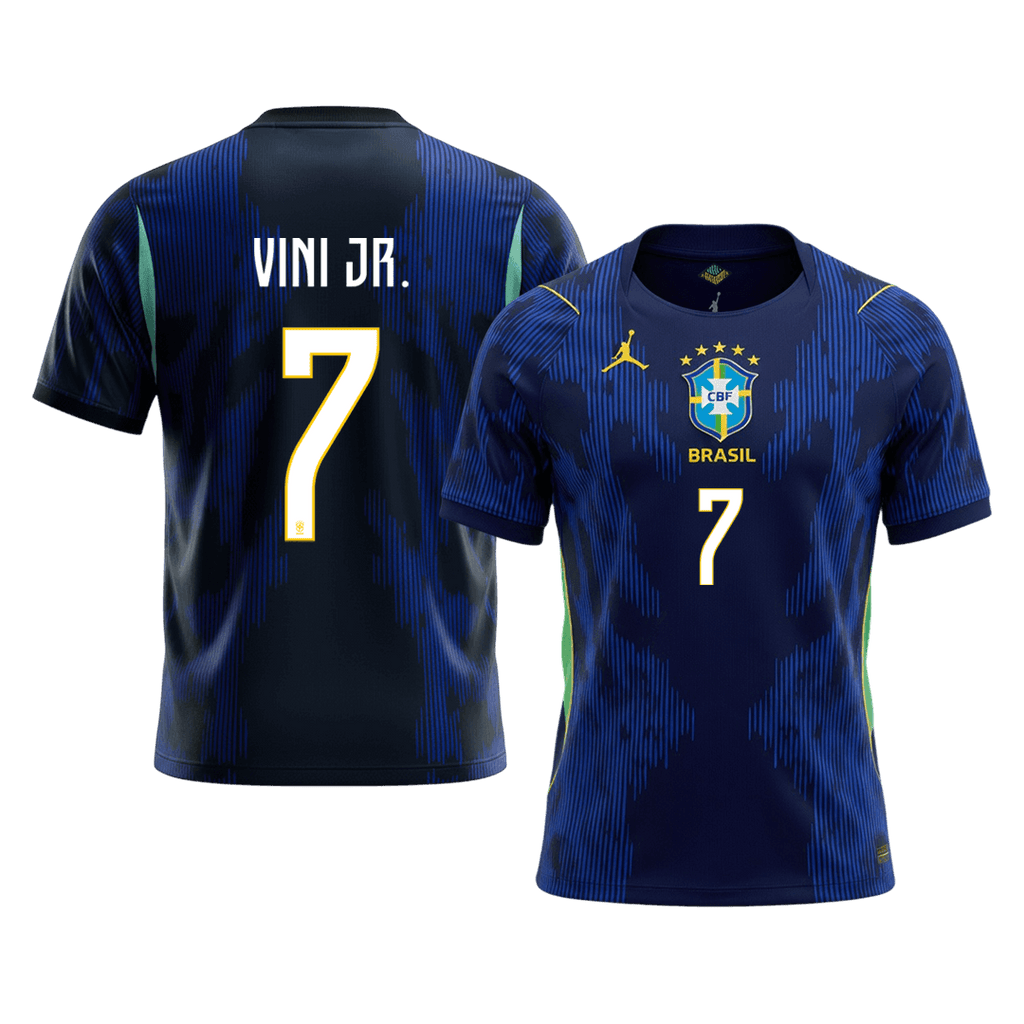 VINI JR. #7 Brazil Away Soccer Jersey World Cup 2026 Navy Front