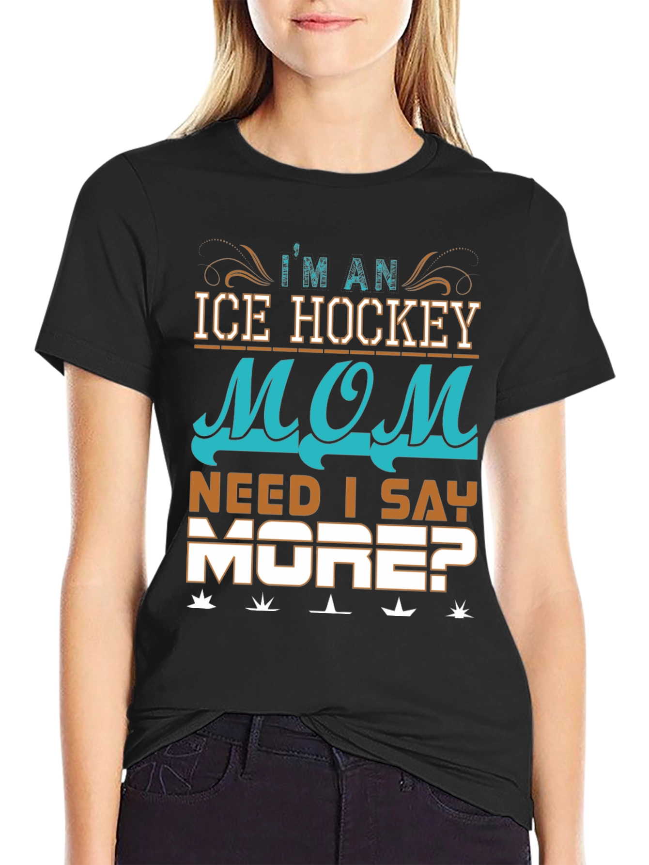 Ice Hockey Mom Graphic T-Shirt