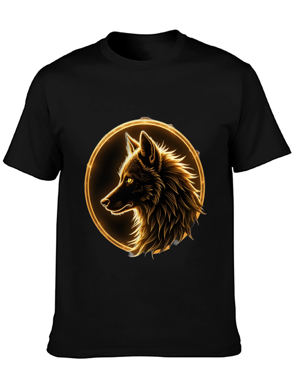 Wolf Graphic Tee - Golden Aura Design