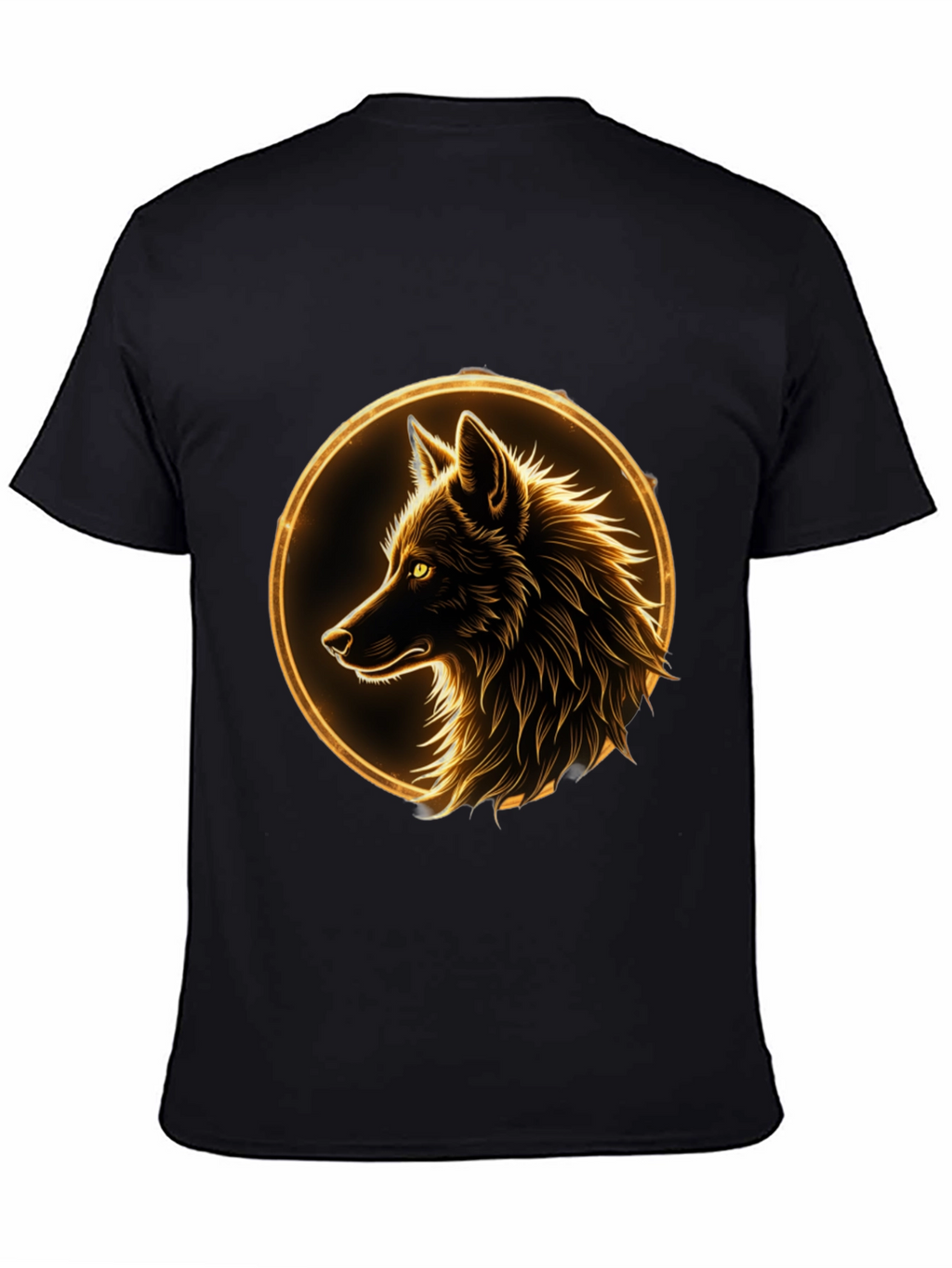 Wolf Graphic Tee - Golden Aura Design