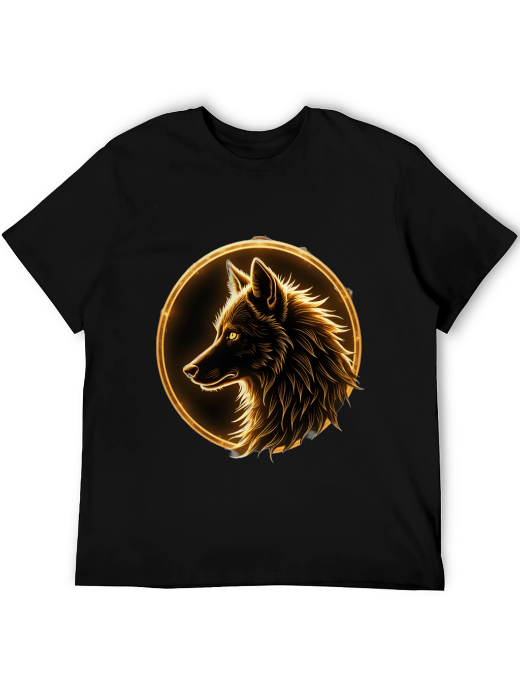 Wolf Graphic Tee - Golden Aura Design
