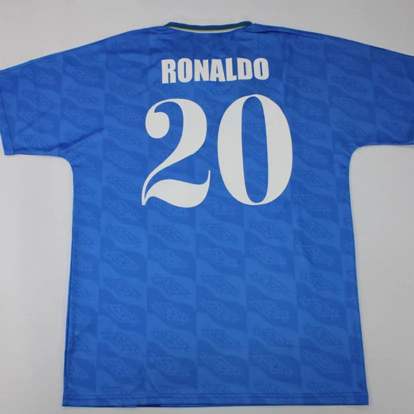1991/93 Brazil Away Blue Retro Soccer Jersey Detail 1