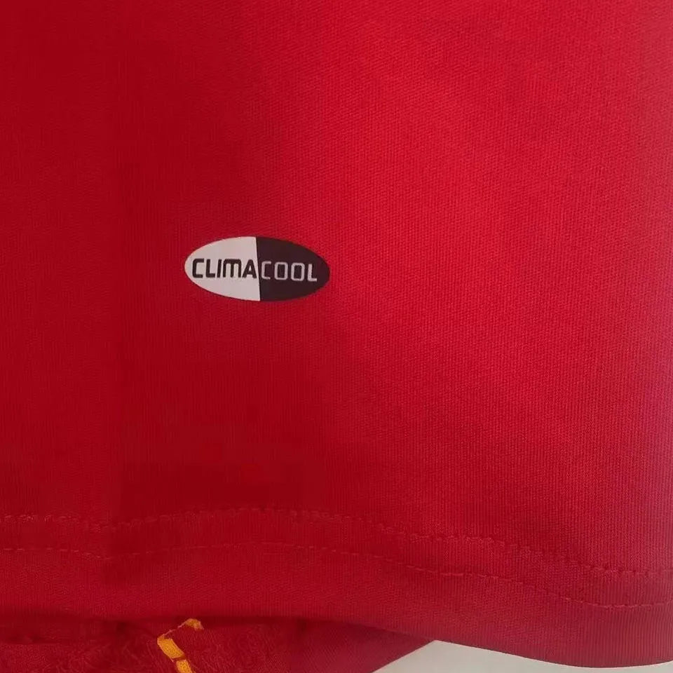 2008 Spain Home Red Retro Soccer Jersey Detail 3
