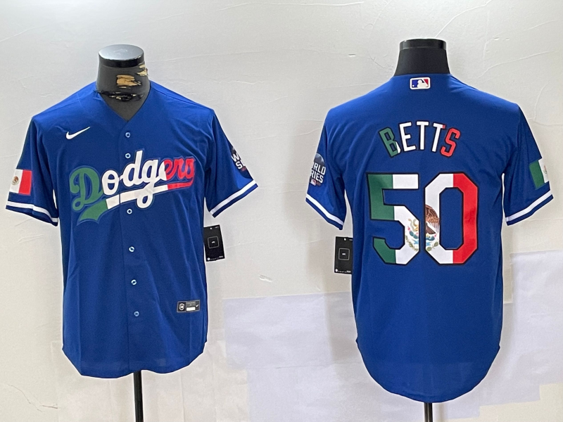 Men's Los Angeles Dodgers Mookie Betts #50 Blue Game Player Jerseys