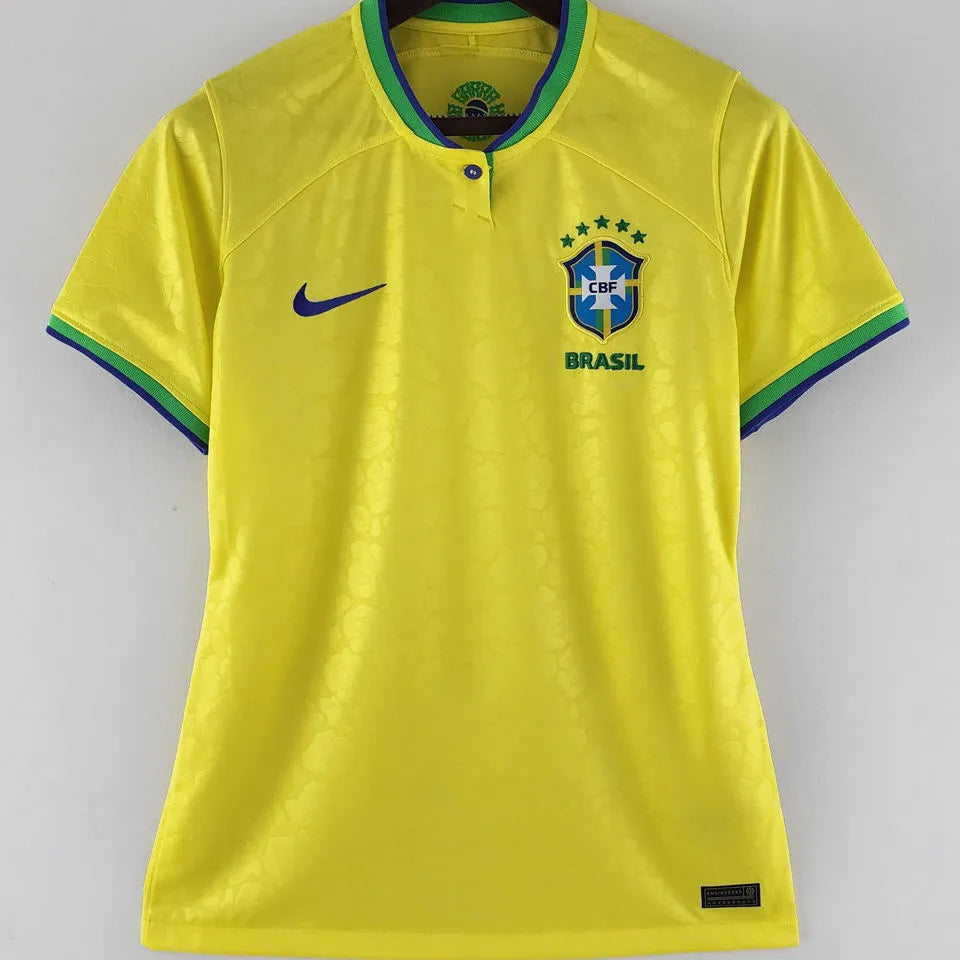 2022/23 Brazil Home Yellow Women Soccer Jersey Front