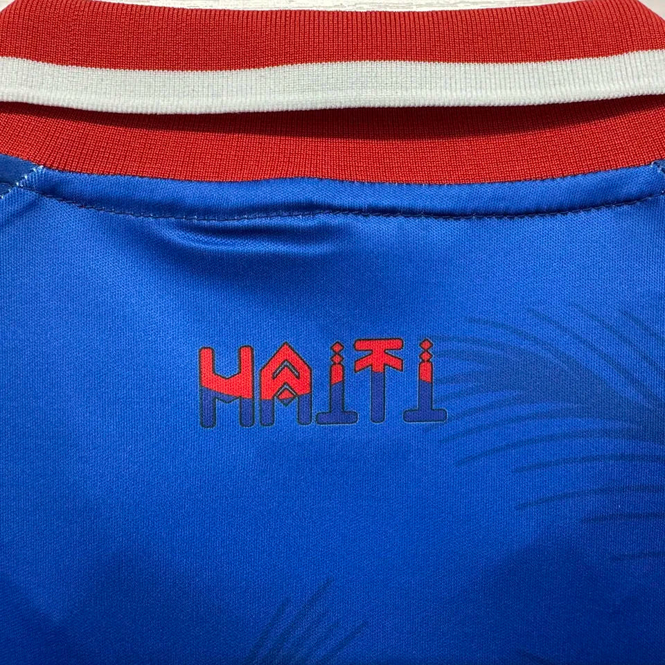 2026/27 Haiti Home Blue Fans Soccer Jersey 海地 (Have Right Patch 有右臂章 白底黑字） Detail 3