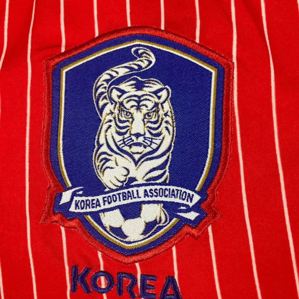 2002 South Korea Home Red Retro Long Sleeve Soccer Jersey Detail 1