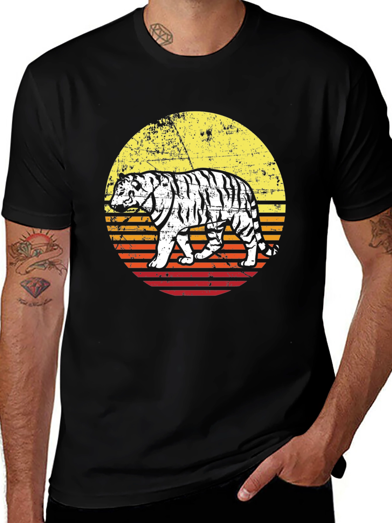 Retro Tiger Graphic Tee - Cool Animal Print Shirt