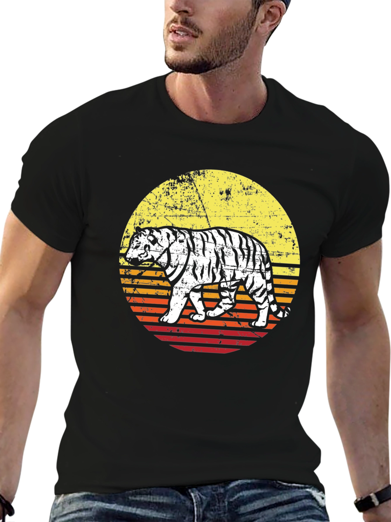 Retro Tiger Graphic Tee - Cool Animal Print Shirt