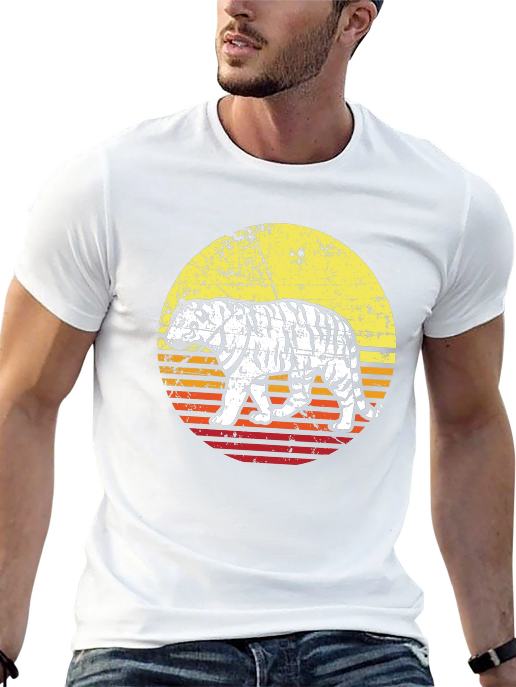 Retro Tiger Graphic Tee - Cool Animal Print Shirt
