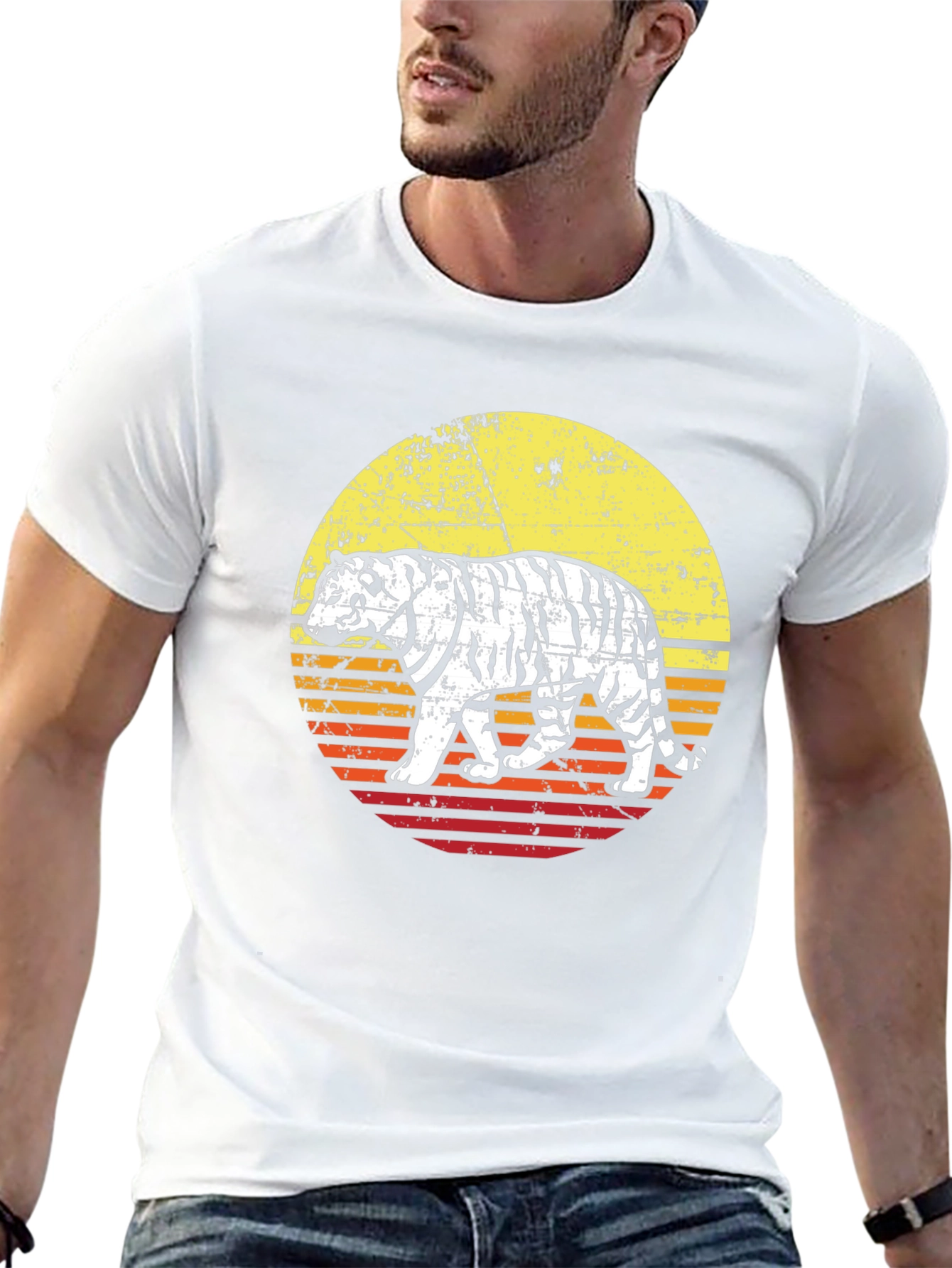 Retro Tiger Graphic Tee - Cool Animal Print Shirt