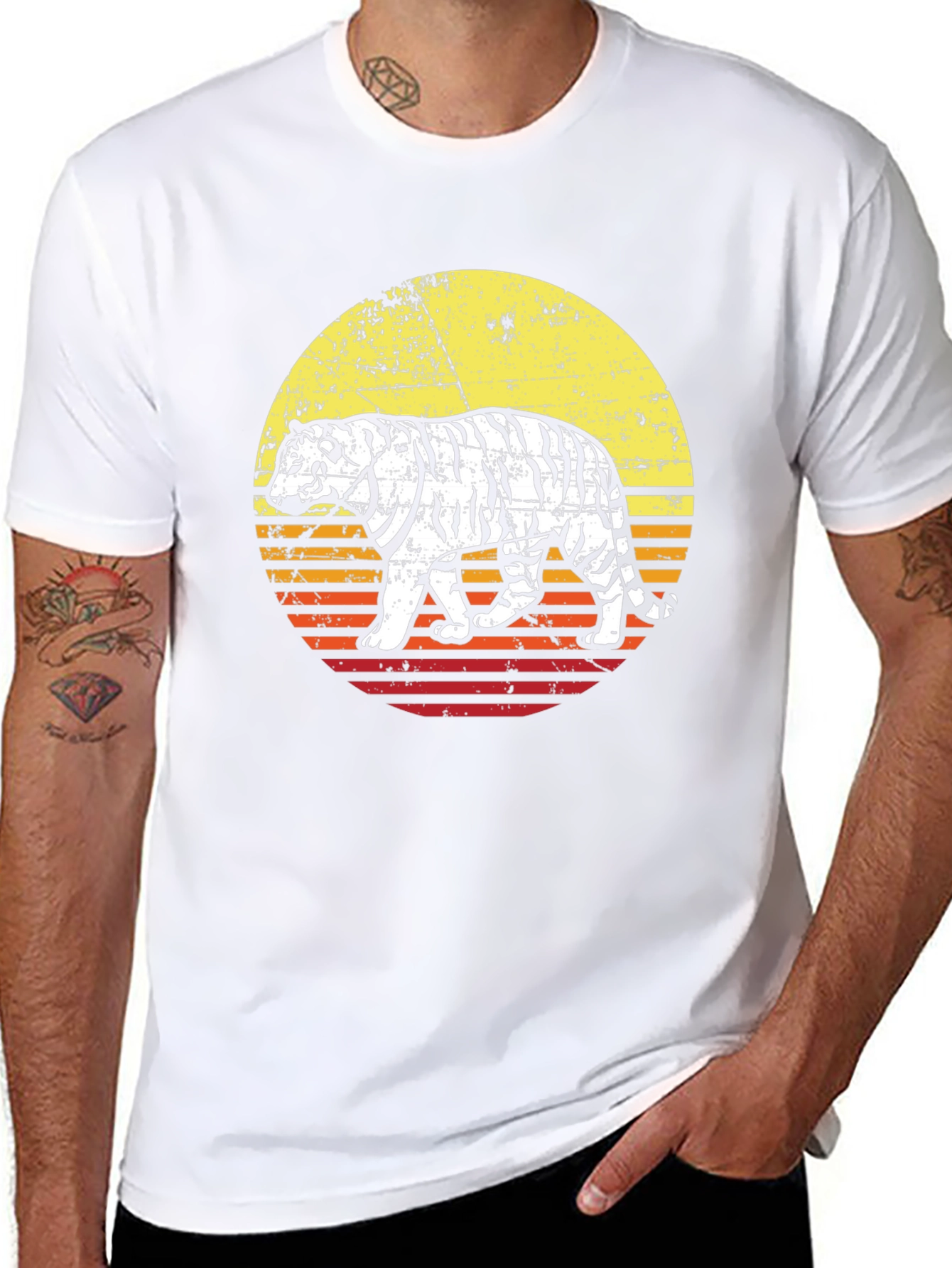 Retro Tiger Graphic Tee - Cool Animal Print Shirt