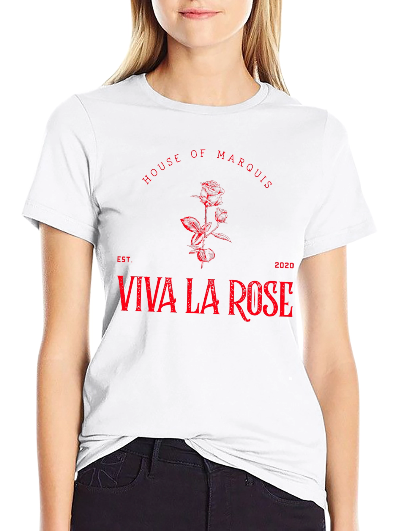 House of Marquis Viva La Rose Black Graphic Tee