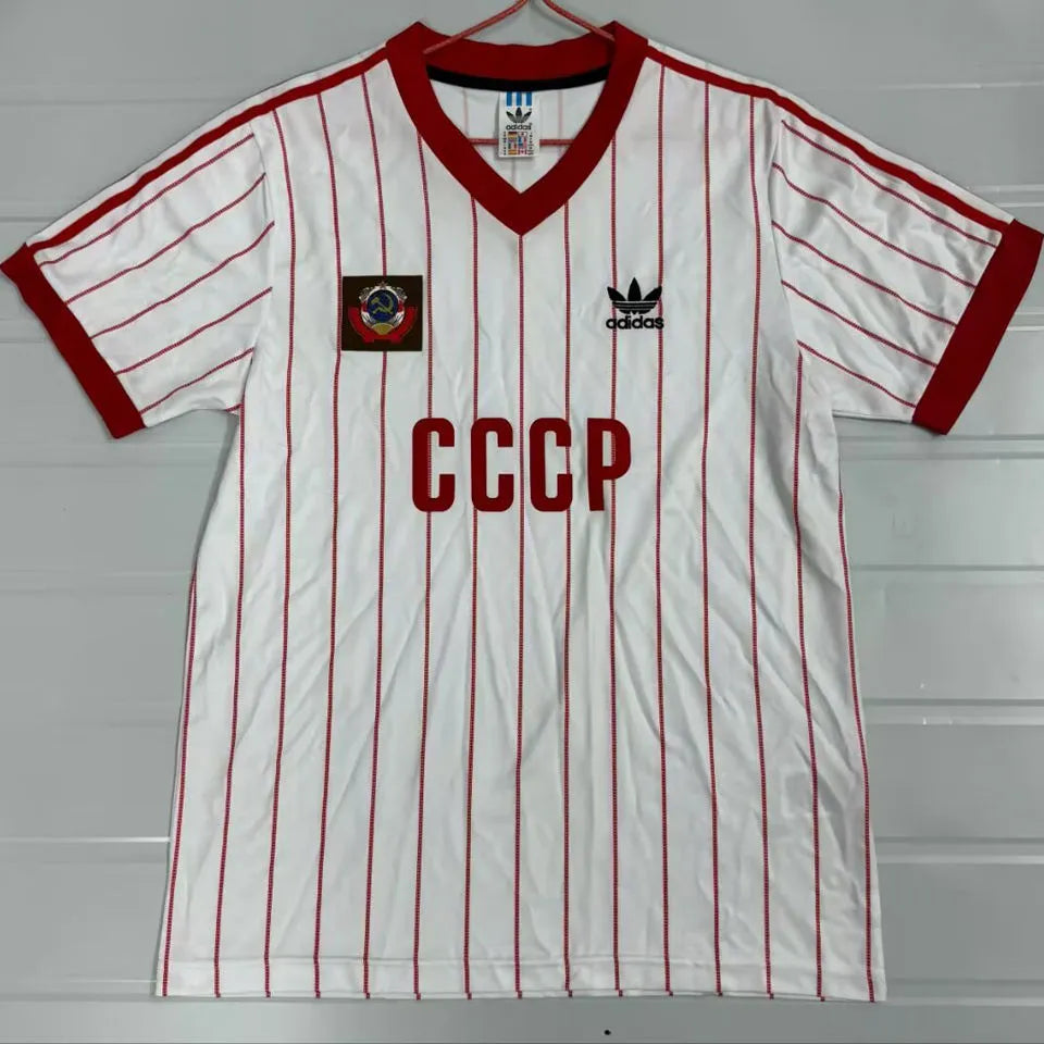 1982/1983 CCCP Away White Retro Soccer Jersey Front