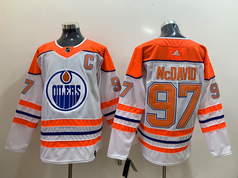 Men's Edmonton Oilers Connor McDavid #97 White Breakaway Jerseys