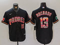 Men's San Diego Padres Manny Machado #13 Black Player Game Jerseys