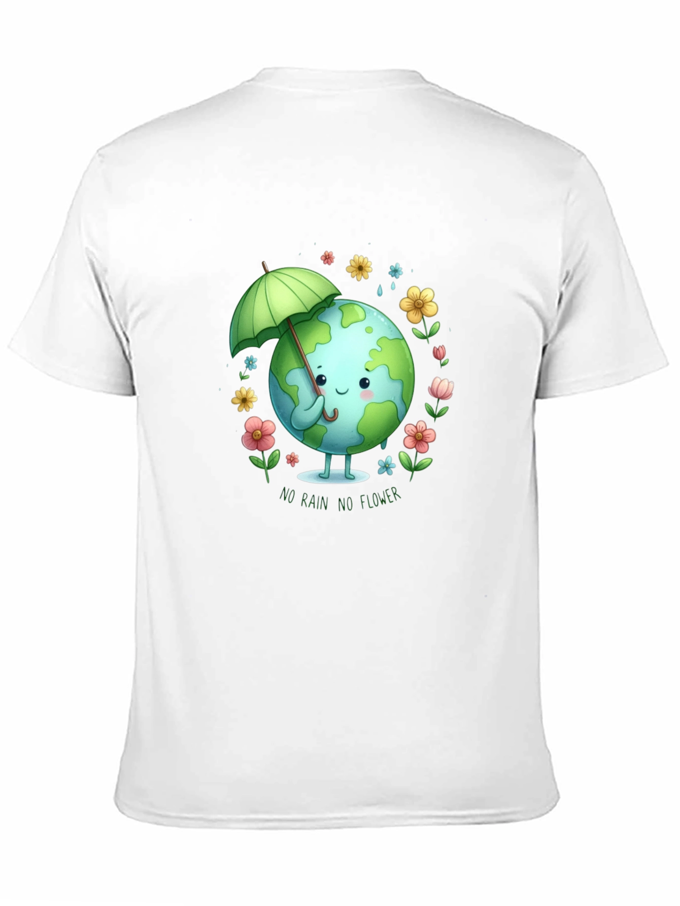 Eco Earth Tee: No Rain No Flower Graphic