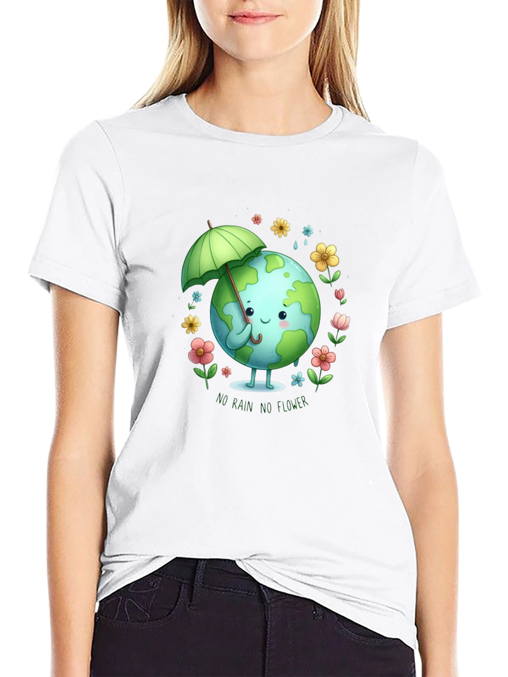 Eco Earth Tee: No Rain No Flower Graphic