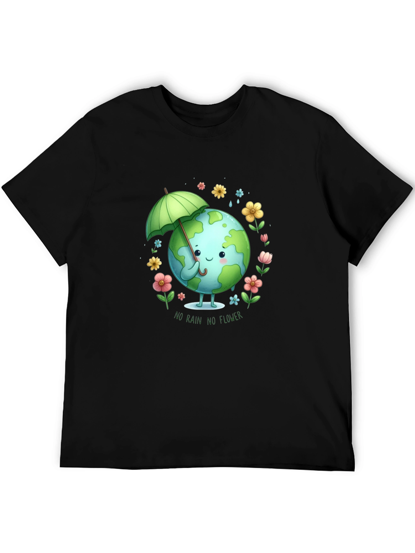 Eco Earth Tee: No Rain No Flower Graphic