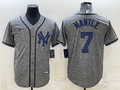 Men's New York Yankees Mickey Mantle #7 Gray Replica Game Jerseys