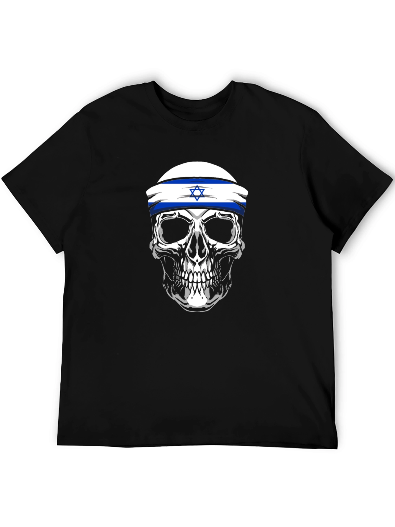 Skull with Israel Flag Headband T-Shirt