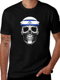 Skull with Israel Flag Headband T-Shirt