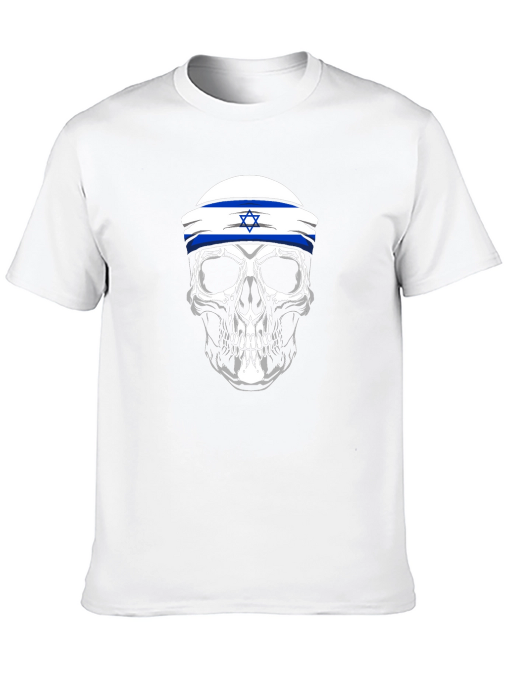 Skull with Israel Flag Headband T-Shirt
